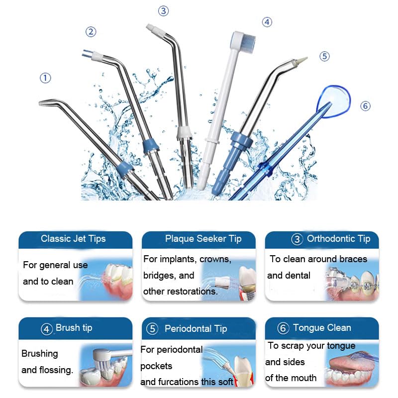 [Australia] - Replacement Tips Compatible with Waterpik Water Flosser, Storage Box and 9 Tips, Compatible with Waterpik Aquarius Water Flosser, White WP-660, WP-580, WF-20, CC-04, WP-662, WP-667CD 
