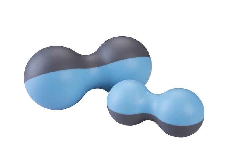 [Australia] - Peanut Massage Ball Set,Oversized & Standard 2-Pack,Deep Tissue Roller for Back, Neck,Legs & Shoulders,Trigger Point & Myofascial Release,Pain Relief,Unique Dual-Color Design Blue Grey-Stylish & Rare 