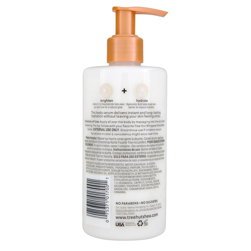Tree Hut Hydraglow Vanilla Body Serum & Lotion, 11 Fl Oz | Body Serum, Brighten & Hydrate, with Hyaluronic Acid, Lightweight, Non-Greasy Formula, Vitamin C & Niaciamide, 11 Oz 11 Fl Oz (Pack of 1)