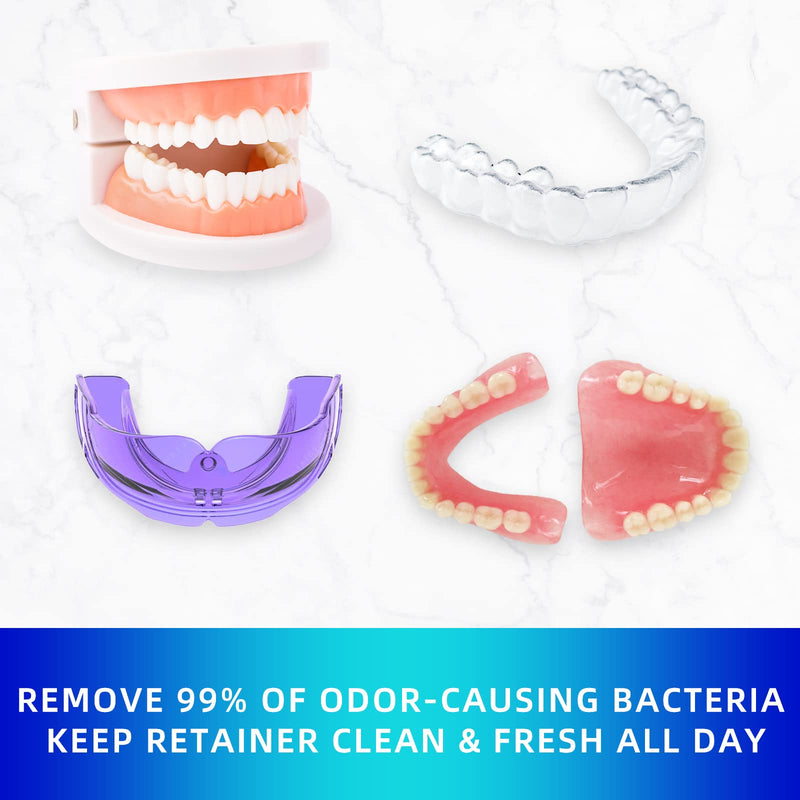[Australia] - Y-Kelin Retainer and Denture Cleaner 120 Tablets for 4 Months Removes Stains Plaque Odors for Dentures Retainers Mouth Guard and Removable Dental Appliances (120 PCS, Mint) 