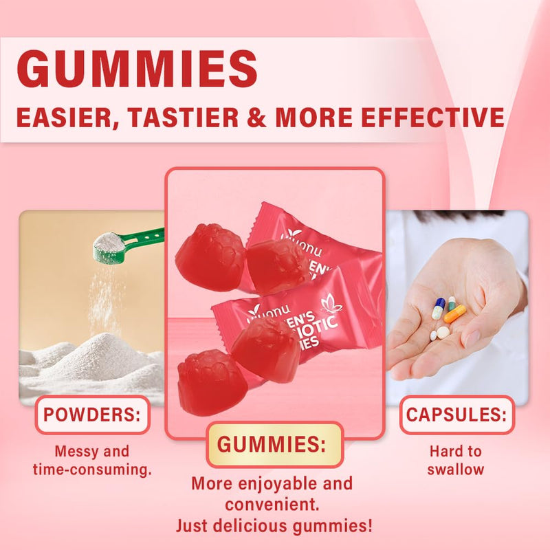 Women's Probiotic Gummies, Premium Feminine PH Balance Gummy, 5 Billion CFUs, Cranberry Flavour, Sugar-Free, Vegan, 60 Count