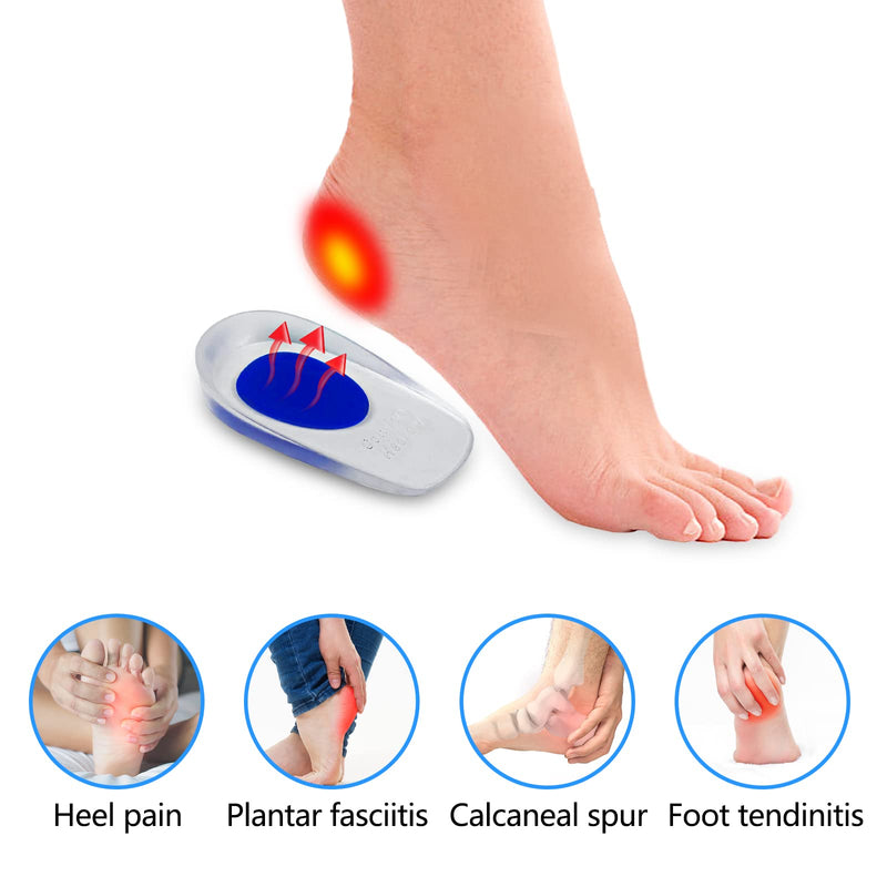 [Australia] - Newpop 3 pairs of heel spur insoles, gel heel cups silicone, professional heel cushion insoles, heel pads for shoes, orthopedic gel insoles for relieving plantar fasciitis, Achilles pain (L) L (40-45) 