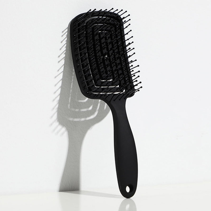 [Australia] - MIUPOO Professional Curly Vented Hair Brush,Hair Scalp Massager Shampoo Brush,Detangler Brush for Faster Blow Drying and Scalp Scrubber for Deep Cleaning Hair Set,Scalp Massagers,2 Pieces,Black Black 