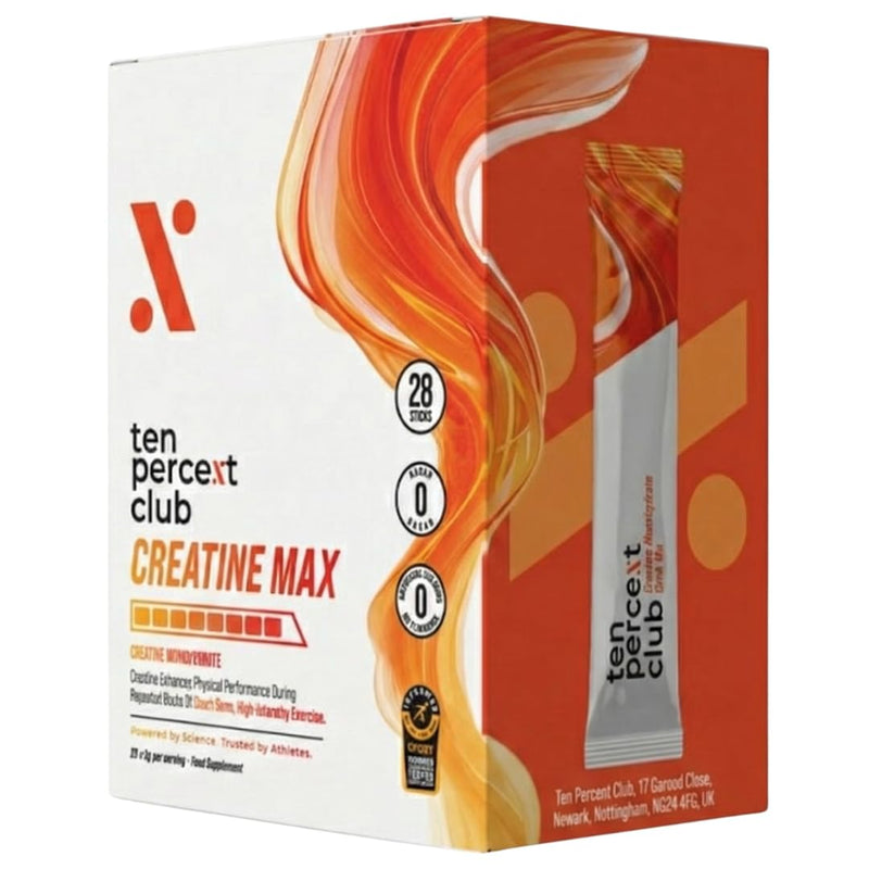 Creatine Monohydrate Powder Sachets (28 Sachets) - Pure Creatine Powder for Strength, Muscle and Recovery - 5g Per Serving by Ten Percent Club