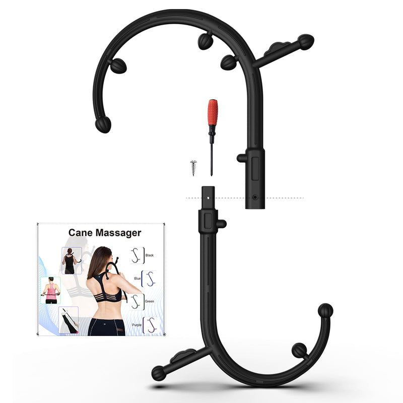 [Australia] - Birthday gifts for women/men Back and Neck Massager - Massage Trigger Point Cane,Self Massage Tool Muscle Release Tool(Black), Gifts for Women/Men 