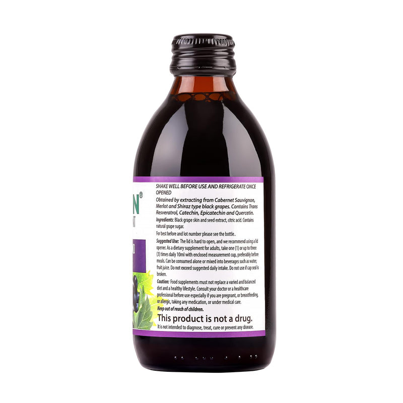 Resveratrol Supplement Extracted from Black Grapes Seed and Skin with Quercetin, Catechin, & Epicatechin – Powerful Polyphenols for Antioxidant & Heart Health Support - 100% Natural