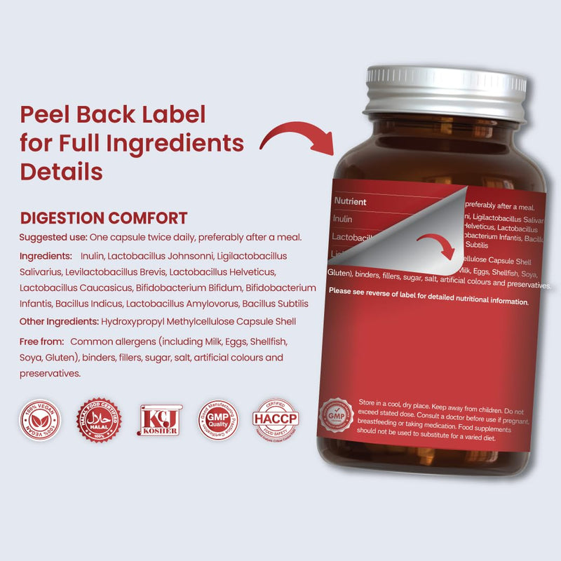 ZeroHarm Prebiotic & Live Bacteria Complex – 30 Billion CFU with 10 Strains – Gut, Digestion & Microbiome Support – Liposomal Absorption – Powered by Real Food Ingredients – 60 Vegan Capsules