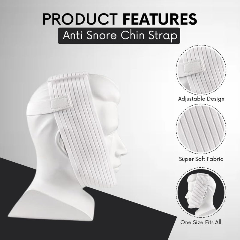 [Australia] - Super Deluxe White Chin Strap for Cpap Users - Anti Dry Mouth- Anti Snore Chin Strap Great Sleeping Solution for Men and Women to Keep Mouth Closed While Sleeping (1 pk) 1 pk 