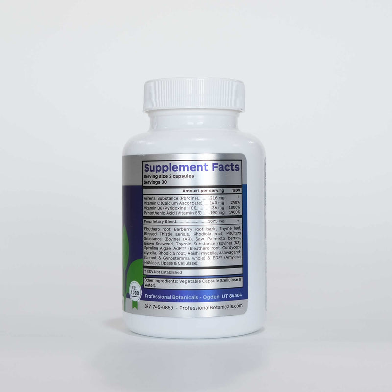 Professional Botanicals Adrenal Complex Supplement – Supports Healthy Adrenal Function, Stress Relief, and Energy Levels – 90 Vegetarian Capsules