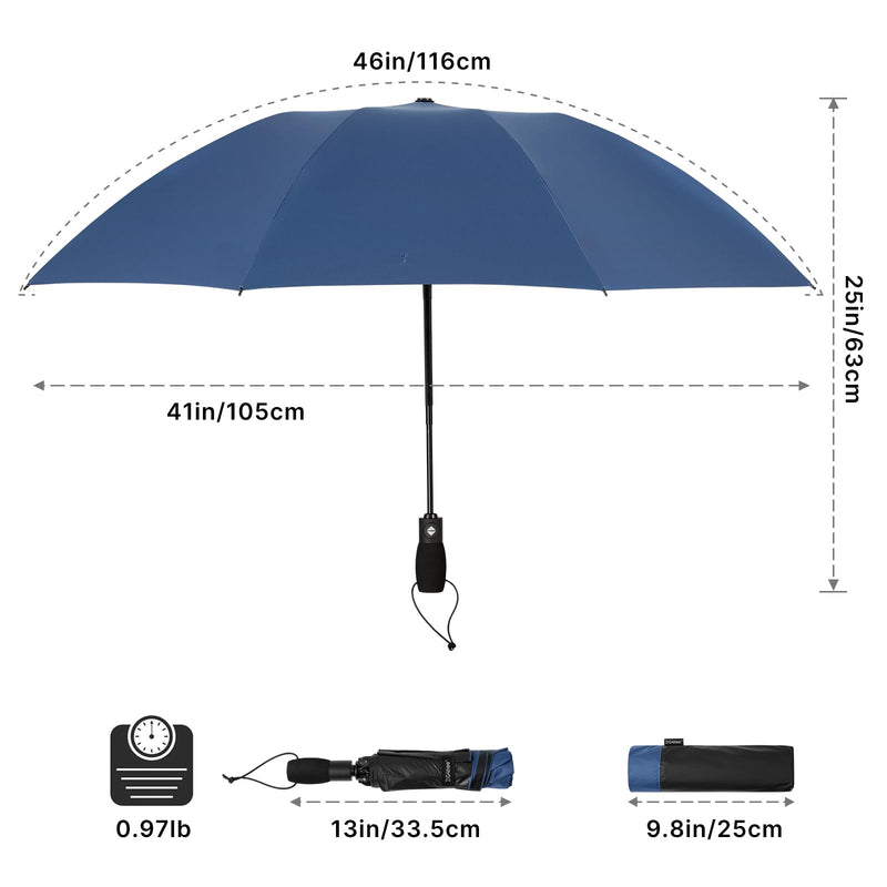 G4Free 46 Inch Reverse Windproof Umbrella for Sun&Rain UPF 50+ UV Protection Large Travel Umbrella