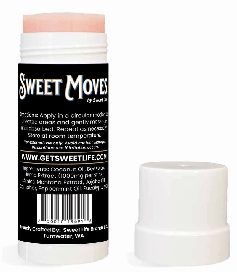 Sweet Moves | 1000mg Hemp Extract | Hemp Topical Salve | Organic & Natural | Easy Twist-Up Applicator | Smooth & Refreshing Experience