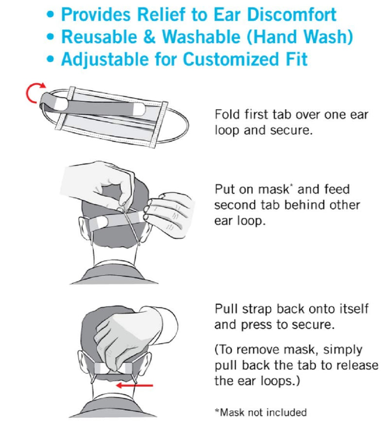[Australia] - VELCRO Brand Face Mask Extender Straps 4pk Multi-Color, 12” x 1” Comfortable and Adjustable Ear Savers, VEL-30086-USA 