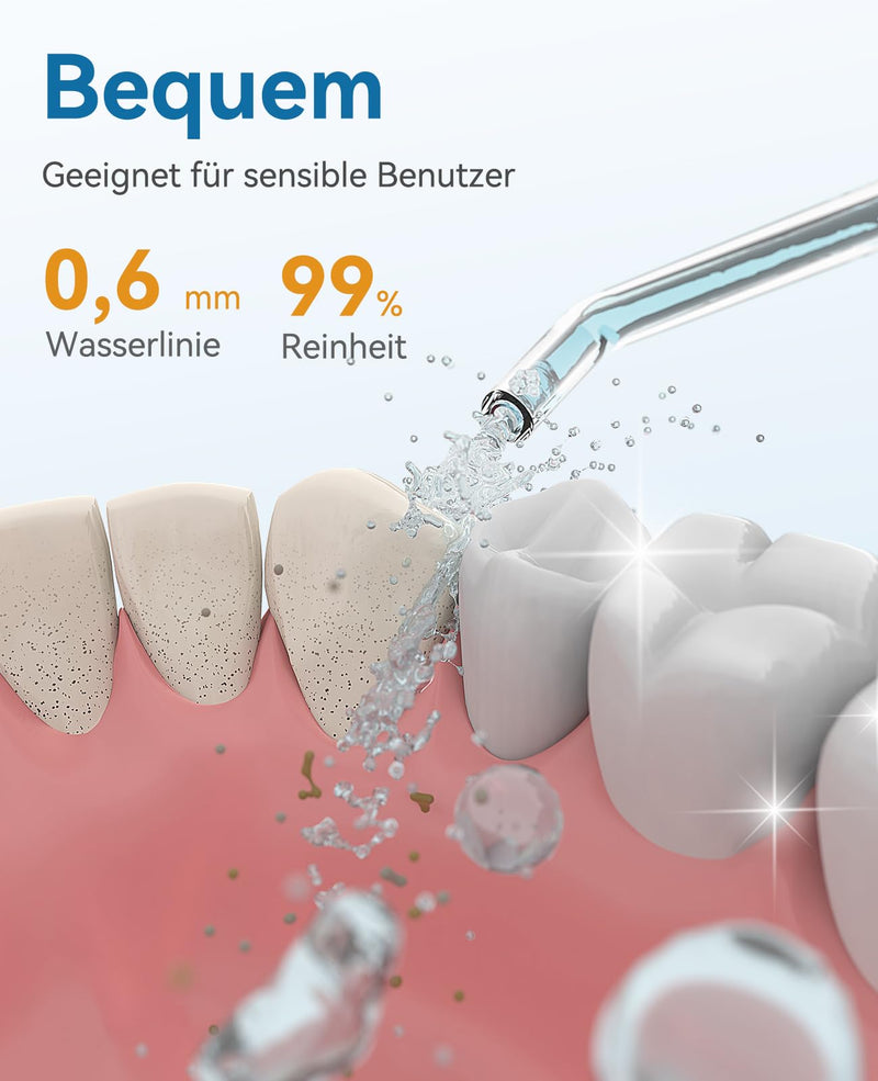 [Australia] - Travel Oral Irrigator, Portable Water Teeth Cleaning Wireless, 200ml Extendable Water Tank, IPX7 Waterproof, 3 Modes Water Flosser Electric Oral Irrigator for Travel and Vacation 