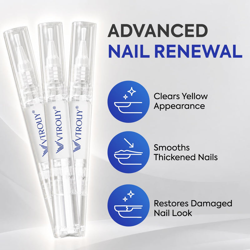 Toenail Fungus Pen Extra Strength: Nail Treatment with 25% Undecylenic Acid & Tea Tree Oil - Repairs Yellow Thick Brittle Toe and Fingernails - 3 Pens with 5 Nail Files 0.14 Fl Oz (Pack of 3)