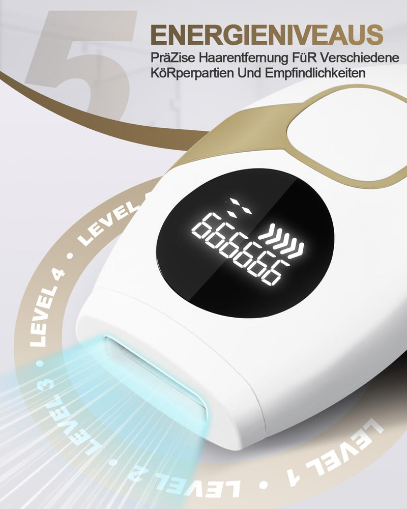 [Australia] - IPL device hair removal laser, 999,999 light pulses laser hair removal & 5 energy levels, automatic and manual mode, efficient laser painless result, for armpits, legs white 