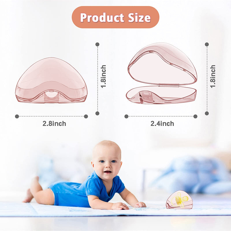 [Australia] - Smlpuame Pacifier Case,4 Pack BPA Free Pacifier Holder Case,Transparent Container Box for Baby Binky（Not Included),Essential Pacifier Accessories,Alway Keep Paci Clean,Easy to Clean(Pink) Pink 4 Pack 