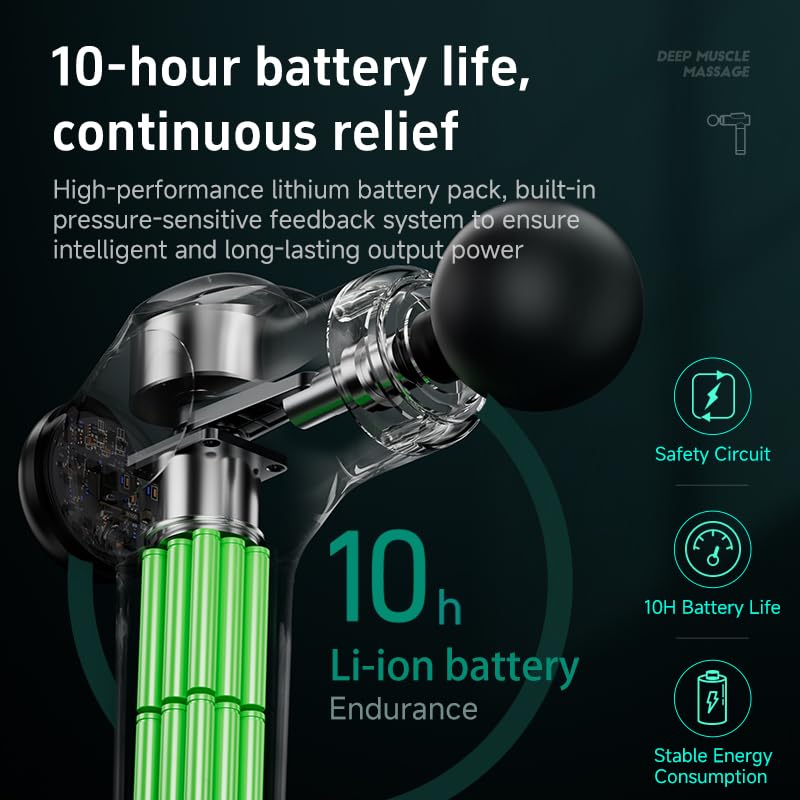 [Australia] - Massage Gun Deep Tissue, Muscle Massager, Handheld Electric Muscle Massager, Percussion Massage Gun, Massage with 99 Speeds and 8 Heads, Back, Leg, Shoulder and Body (Grey) Grey 