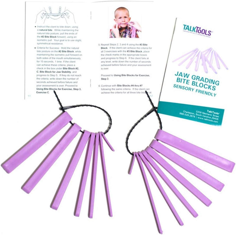[Australia] - TalkTools Dental Bite Blocks Kit - Jaw Grading for Optimal Oral Motor Skills Development | Suitable for Kids and Adults Seeking Enhanced Jaw Stability and Control - Purple (2 Pack) 