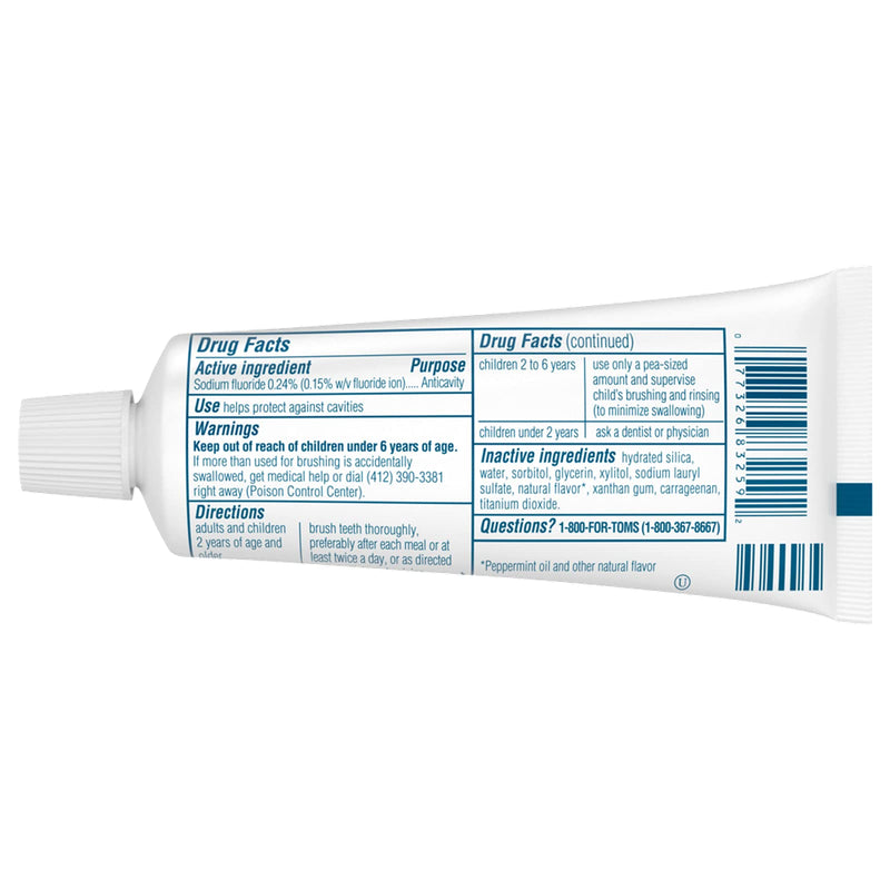 [Australia] - Tom's of Maine Travel Size Anticavity Fresh Mint Toothpaste, 3 oz. 6-Pack (Packaging May Vary) Fresh Mint Anticavity 3 Ounce (Pack of 6) 