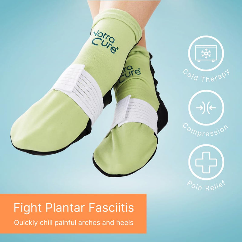 NatraCure Plantar Fasciitis Cold Therapy Socks with Compression Band - Cold Socks, Reusable Ice Socks For Feet, Ice Packs For Feet, Arch Pain, Heel Pain, Swelling - FBA708 CAT - (Size: Small/Medium)