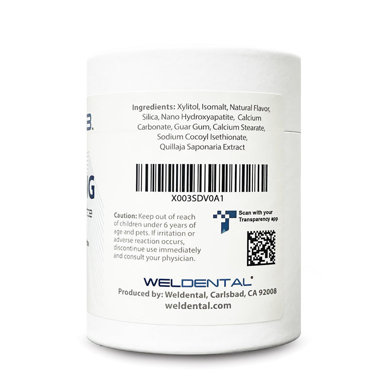 Chewtab Advanced Whitening Toothpaste Tablets with Nano-Hydroxyapatite 180 Count Refill (Peppermint) Peppermint