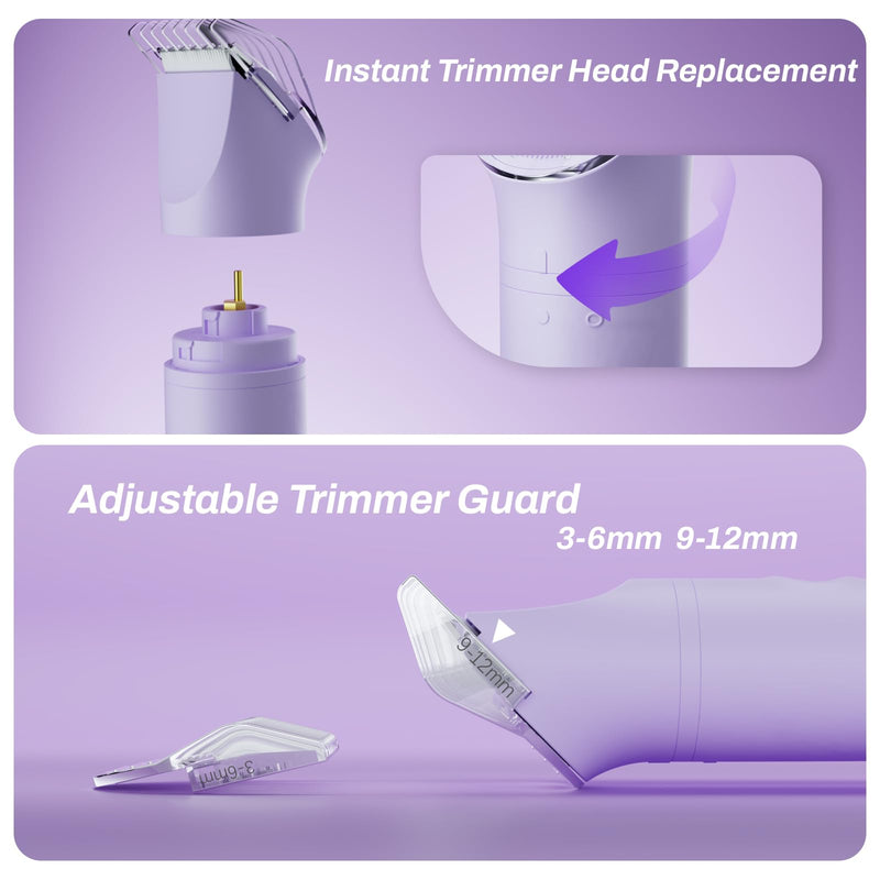 [Australia] - Bikini Trimmer for Women, 3 in 1 Electric Razors for Women - Cordless Body Shaver for Trip - IPX7 Waterproof with LED Display, Ceramic Blade, Rechargeable Lady Trimmer for Underarm Body Leg Face 