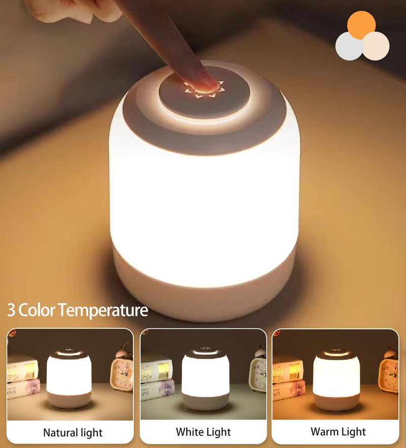 [Australia] - Eye Caring Soft Night Light, Touch night light for Baby, Kids and Adults, Portable Bedside Lamp, 3 Colors, Dimmable, USB Rechargeable Warm Night Light for Bedrooms, Baby Nursery and Sleep Aid Grey 