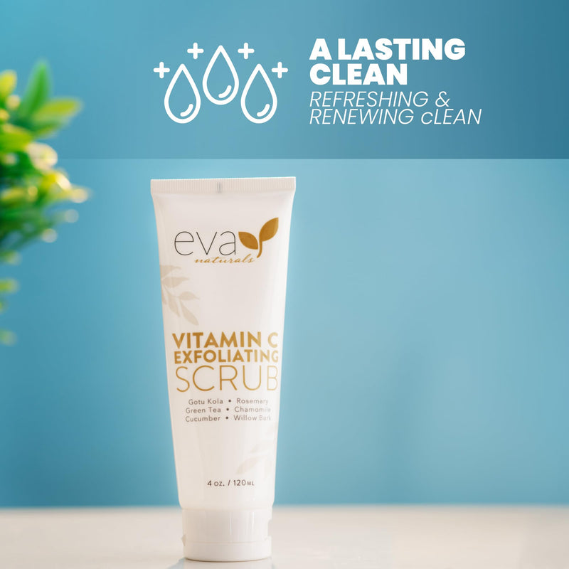 Eva Naturals Vitamin C Facial Scrub, Exfoliating Face Wash, Cleanse, Clear | Clarifies skin