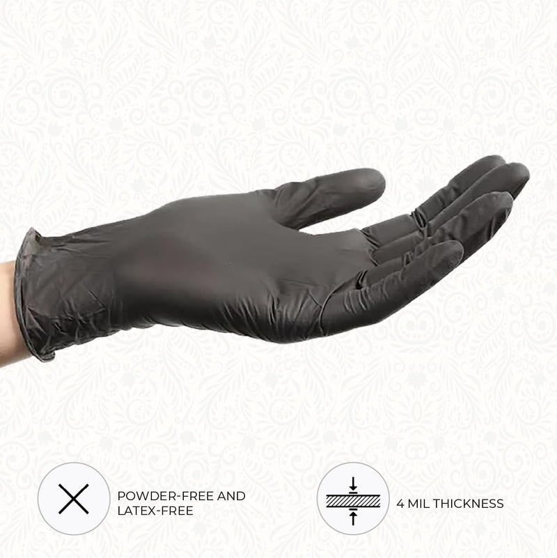 [Australia] - ForPro Professional Collection Disposable Nitrile Gloves, Chemical Resistant, Powder-Free, Latex-Free, Non-Sterile, Food Safe, 4 Mil, Black, Large, 100-Count Large (Pack of 100) 