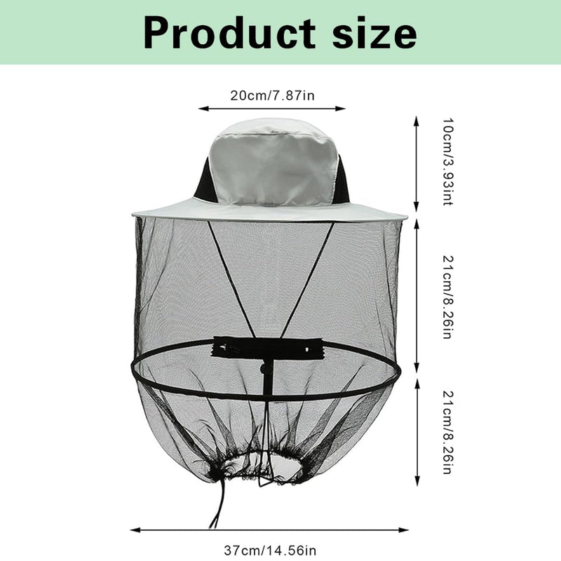 [Australia] - JAONLD Beekeeper Hat with Veil, Hat with Mosquito Net Head Protection Mosquito Hat Easy to Wear Mosquito Net Head Mosquito Protection Hat for Outdoor Hiking Camping Gardening Fishing (Grey) 
