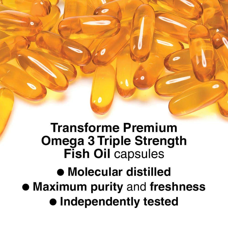 Omega 3 Fish Oil 2000mg, 2 x 1000mg Capsules High Strength Serving 660mg EPA and 440mg DHA, 360 Omega 3 Fatty Acids Softgels Supporting Heart, Brain and Eye Health, 6 Month Supply from Transforme 1 count (Pack of 360)