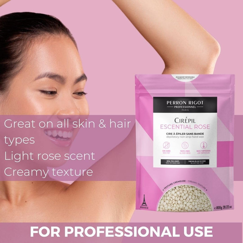 [Australia] - Cirepil - Escential Rose - 800g / 28.22 oz Wax Beads Bag - Light Rose Scent - All-Purpose, Creamy Texture - Perfect for Bikini Waxing 28.22 Ounce (Pack of 1) 