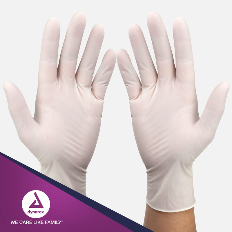 [Australia] - Dynarex Safe-Touch Disposable Latex Exam Gloves, Powder-Free, Used in Healthcare & Professional Settings, Bisque, 1 Box of 100 Gloves (Medium) 