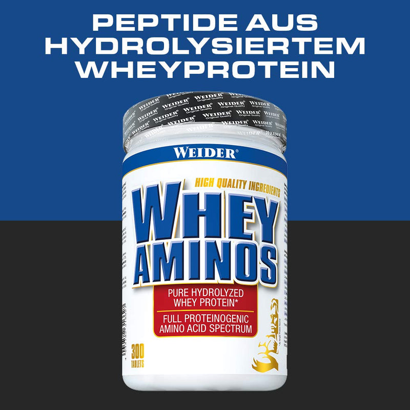 Weider Whey Amino Hydrolyzed Protein Powder,, Build Muscle and Strength, 300 tablets Unflavoured 300 Count (Pack of 1)