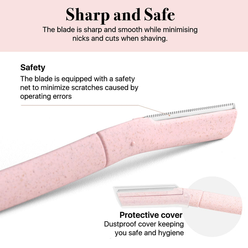 [Australia] - Eyebrow Razor for Women， Facial Razor， Dermaplane Razor for Women Face, Disposable Blades Eyebrow Shaper Tool, Multipurpose Facial Hair Removal - 5pcs(Pink) Pink 