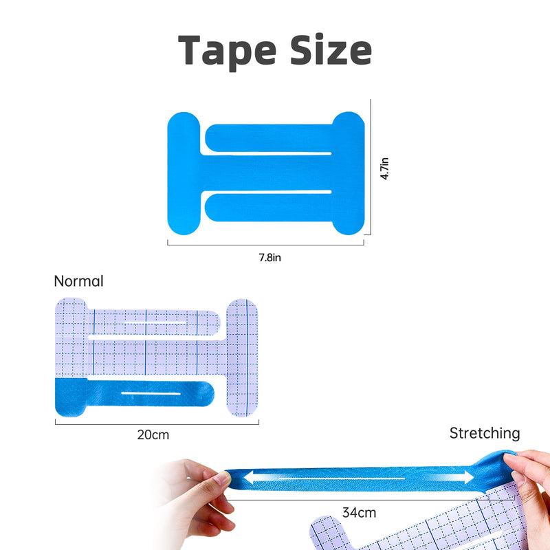 IEADEN Precut Kinesiology Tape for Elbow, 10 Pcs - Elbow Support & Stability, Elbow Pain Relief Athletic Tape - Waterproof & Elastic, Breathable Hypoallergenic Latex-Free Tape, Blue