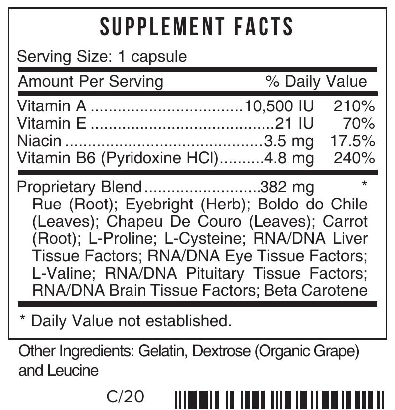 Systemic Formulas Bio Function I - Eyes 60 Capsules #50. Healthy Vision Supplement, Eye Health Support Eye Care Vitamins for Eyes Eye Supplements for Adults