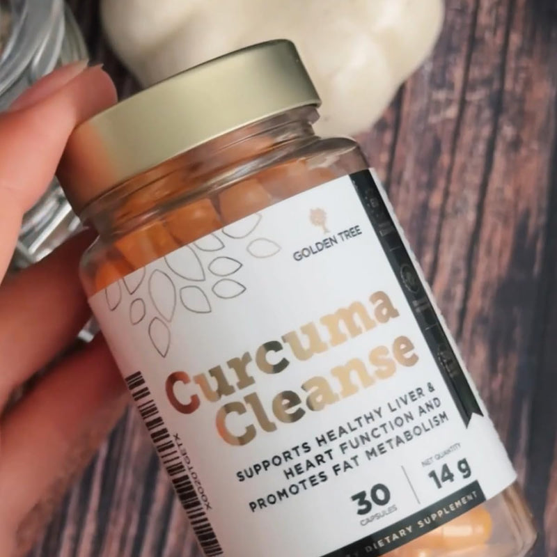 Golden Tree Curcuma Cleanse – Turmeric and Black Pepper Capsules – Turmeric Supplement with Probiotics for Improved Absorption, Gluten- & Lactose-Free, 30 Capsules 30 count (Pack of 1)