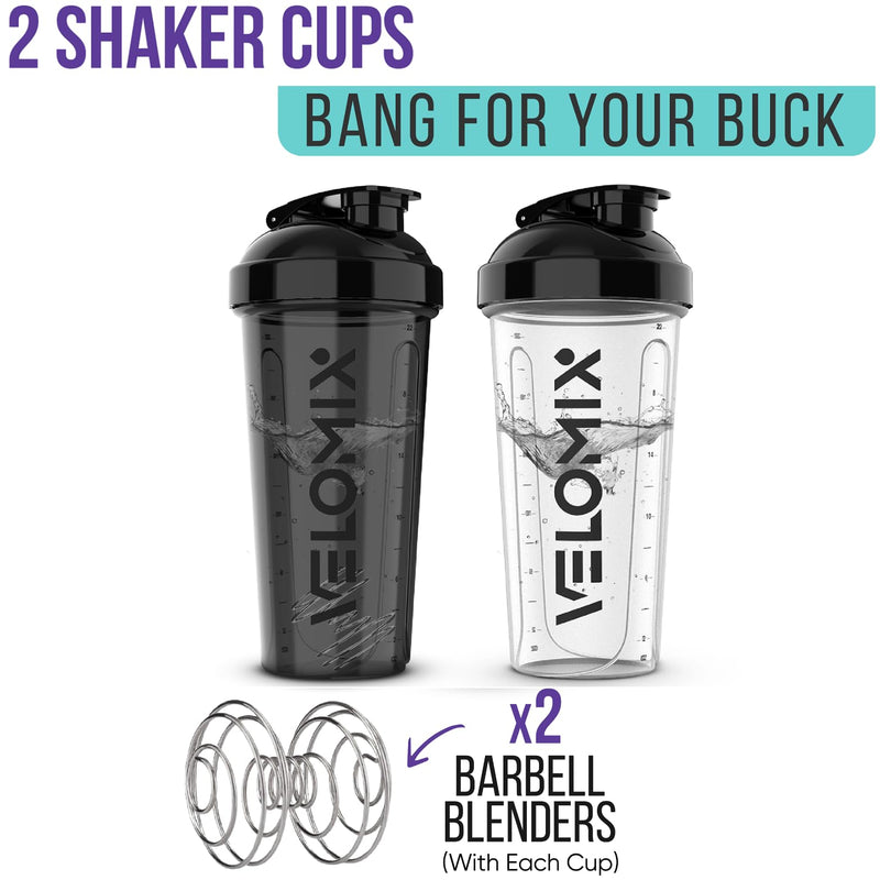 [Australia] - -2 Pack- 28 oz Protein Shaker Bottles for Protein Mixes - 2x Wire Whisk | Leak Proof Shaker Cups for Protein Shakes | Protein Shaker Bottle Pack | Shakers for Protein Shakes 
