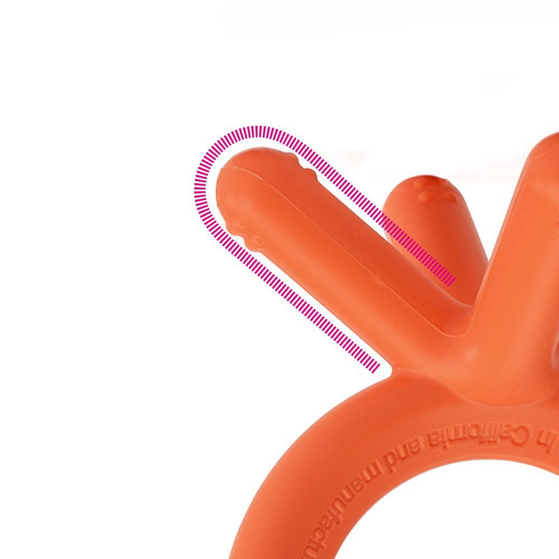 Comotomo Silicone Baby Teether, Orange 1.75x1.75x3 Inch (Pack of 1)