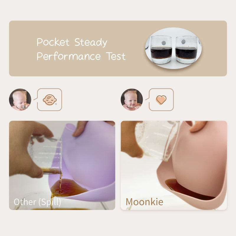 [Australia] - Moonkie Silicone Baby Bibs Set Of 2 | BPA Free Waterproof | Soft Durable Adjustable Silicone Bibs for Babies & Toddlers(Ether/Sage) A-ether/Sage 
