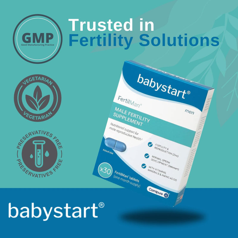 Fertility Supplements for Men - FertilMan 30 Tablets, 1 Month Supply, Male Fertility Vitamins with Zinc, Folic Acid and Vitamin D for Conception, Immune Support - Mens Health Supplement 30 Count (Pack of 1)