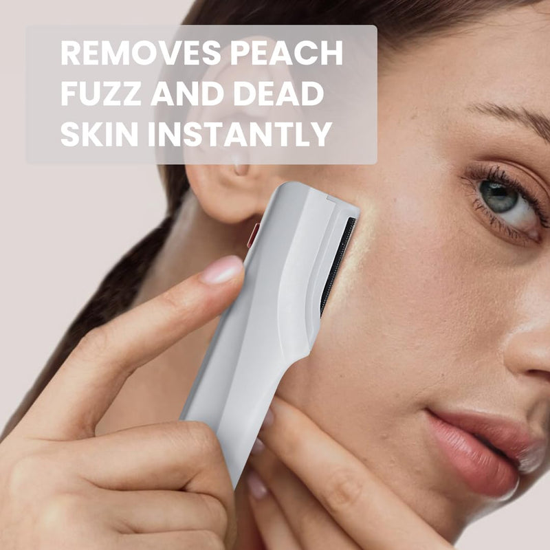 Electric Dermaplaning Tool for Face - Professional Exfoliation and Peach Fuzz Removal | Painless Facial Hair Remover for Smooth, Radiant Skin