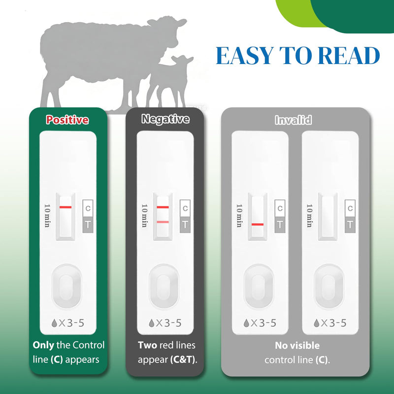 10-Pack Sheep & Goat Early Pregnancy Test - Detect Pregnancy in 5-10 Minutes with Urine, Easy Home Breeding Confirmation Kit for Accurate Livestock Management