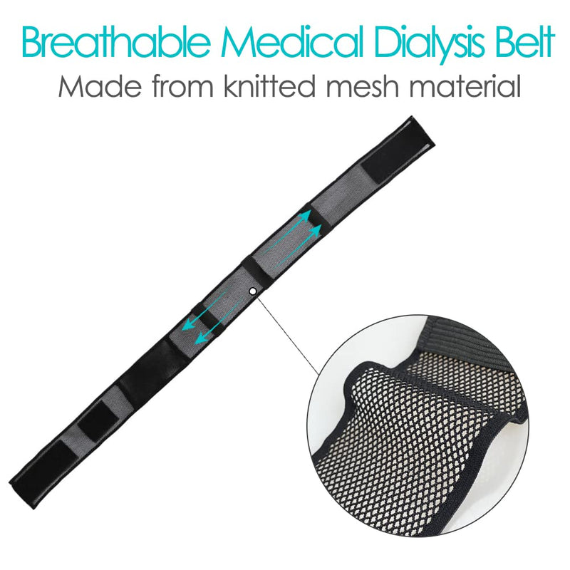 [Australia] - Peritoneal Dialysis Belt Breathable Mesh PD Catheter Holder Belt for Secure Stomach Abdominal Feeding Peg G J Tube Supplies Patients Women Men Adults Black, Medium Medium (Pack of 1) 