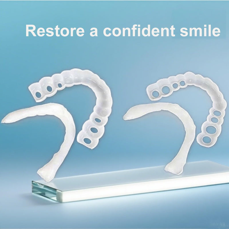 2 Pairs, Men's and Women's Temporary Cosmetic Confident Smile,Beautiful Smile(White) White