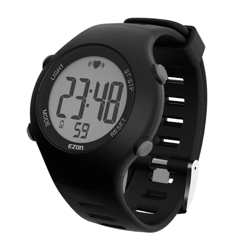 [Australia] - EZON T037 Sports Wristwatch Digital Heart Rate Monitor Outdoor Running Watch Alarm Chronograph with Chest Strap 