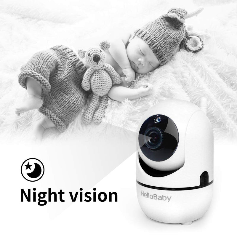[Australia] - HelloBaby Baby Monitor with Remote Pan-Tilt-Zoom Camera and 3.2'' LCD Screen, Infrared Night Vision (Black) 1 Count (Pack of 1) Black 