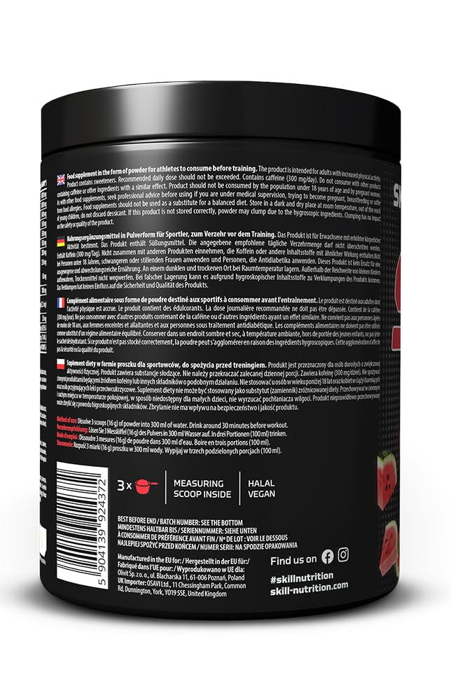[Australia] - Skill Pre-Workout, Watermelon - 400g 