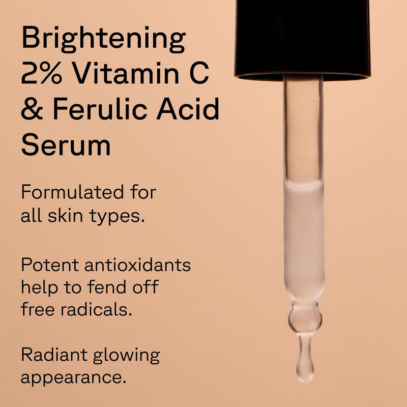 Acure Brightening 2% Vitamin C & Ferulic Acid Serum - Anti Aging - 1 fl oz 1 Fl Oz (Pack of 1)